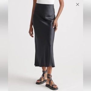 Black Quince Washable Silk Maxi Skirt Sz XS
